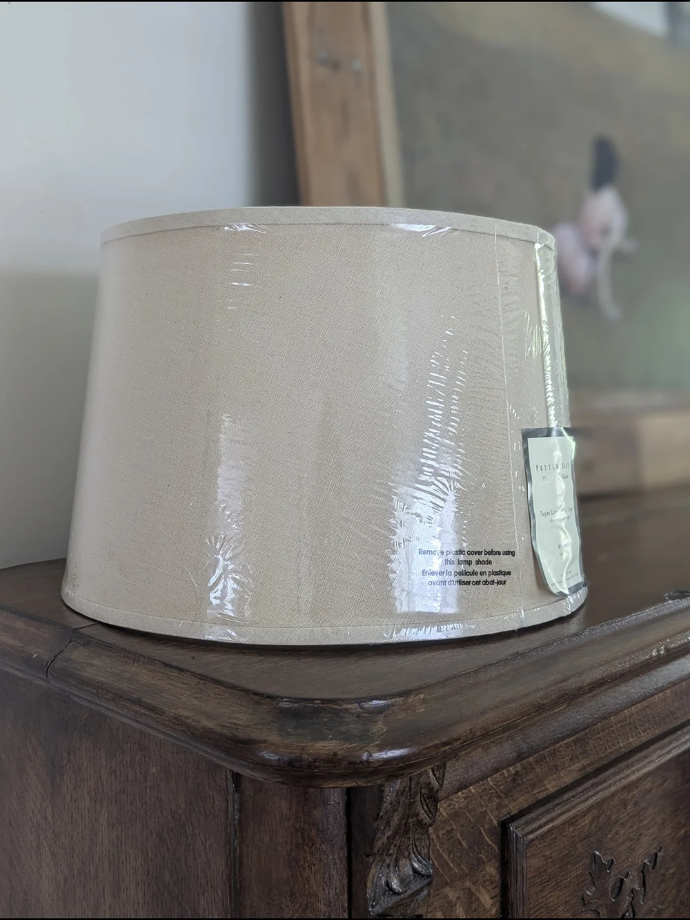 Pottery Barn Bisque Small Drum Lamp Shade